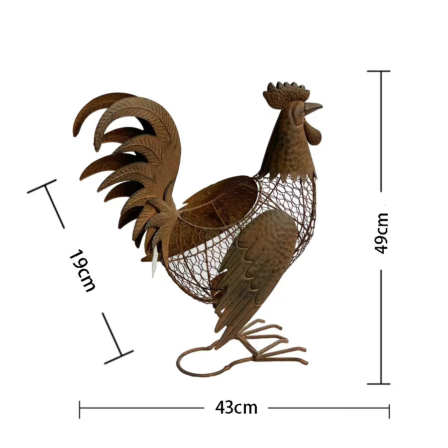 Decorative Rooster Egg Basket / Storage 49cm - Image 4