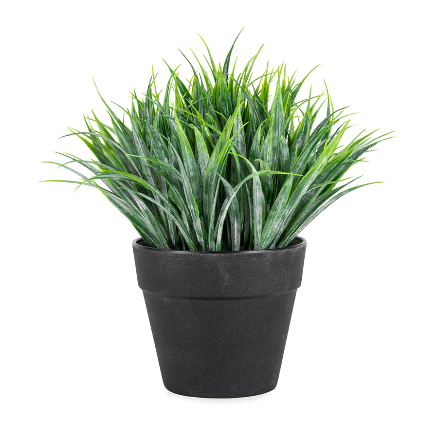 Potted Artificial Green Ponytail Grass 18cm - Image 2