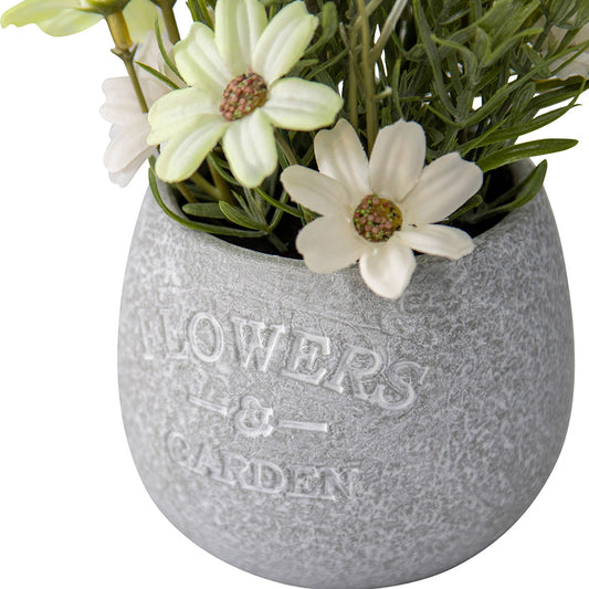 Artificial Lavender & Daisy Bunch in Grey Pot 22cm - Image 2