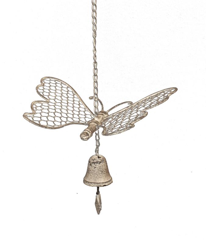 Large Hanging Butterfly w Cast Iron Bell 69cm - Image 2