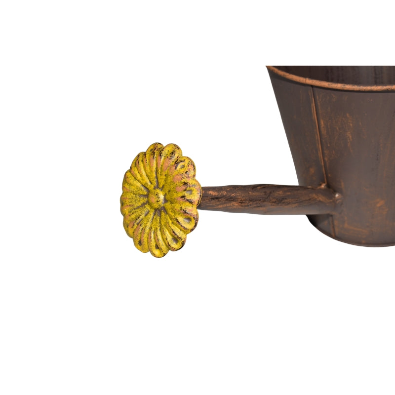 Watering Can Shape Potplanter w Yellow Flower 34cm - Image 5