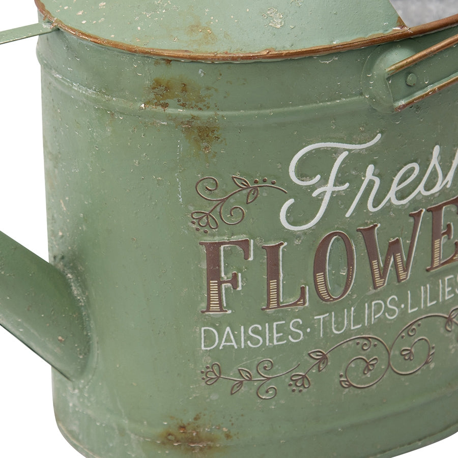 Distressed Flower Watering Can 47cm - Image 4
