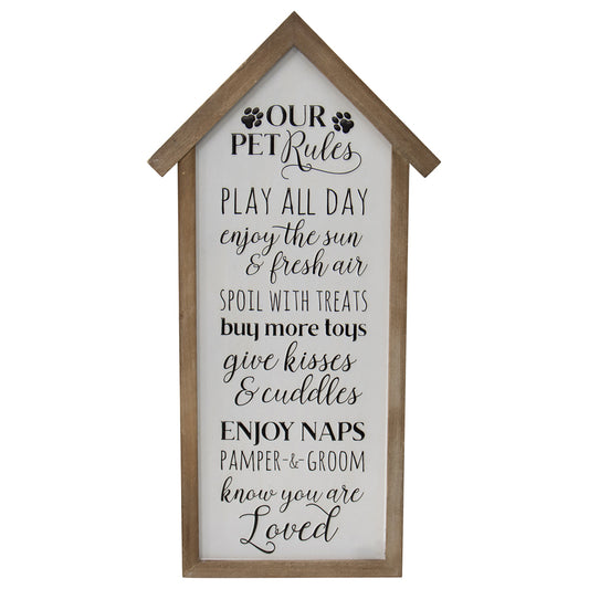 Our Pet Rules Wall Sign 33x66cm - Image 2