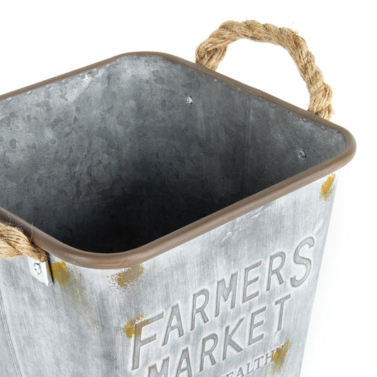 Farmers Market Square Bucket Planter 24cm - Image 2