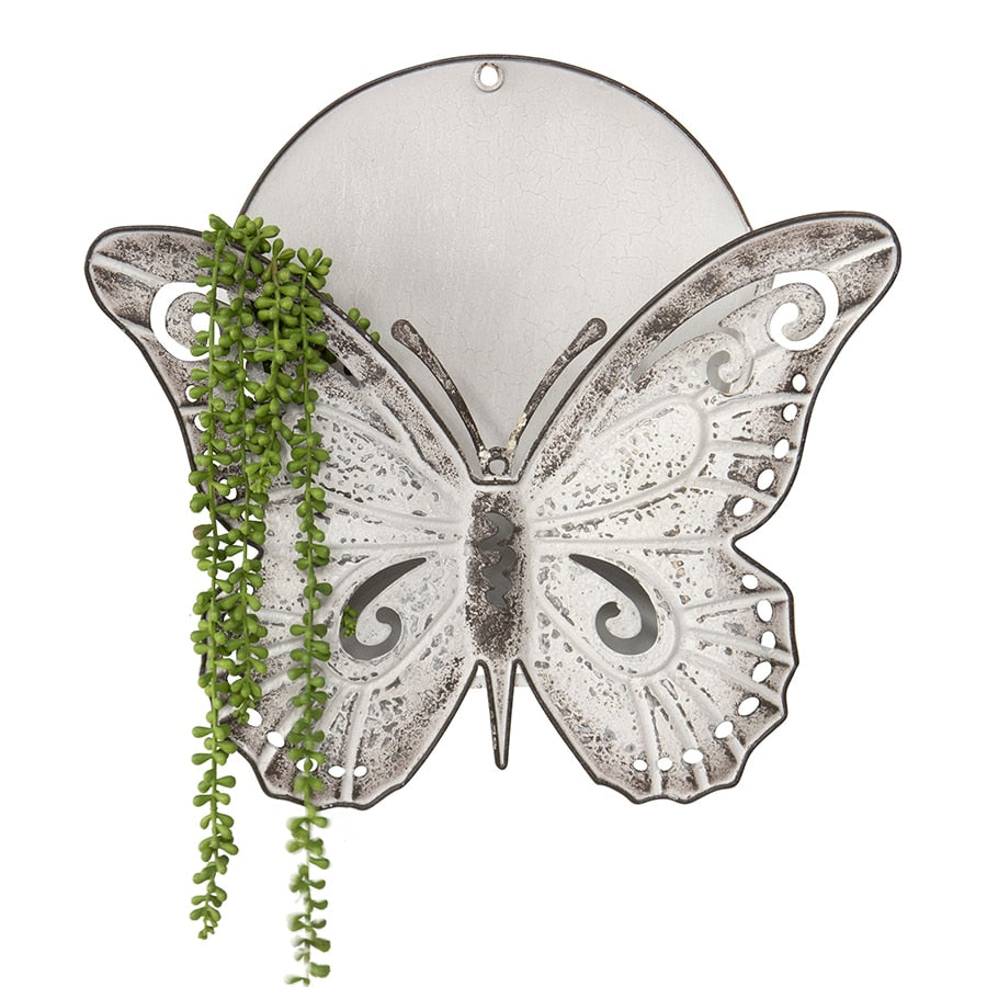 Distressed Finish Butterfly Wall Planter 44cm