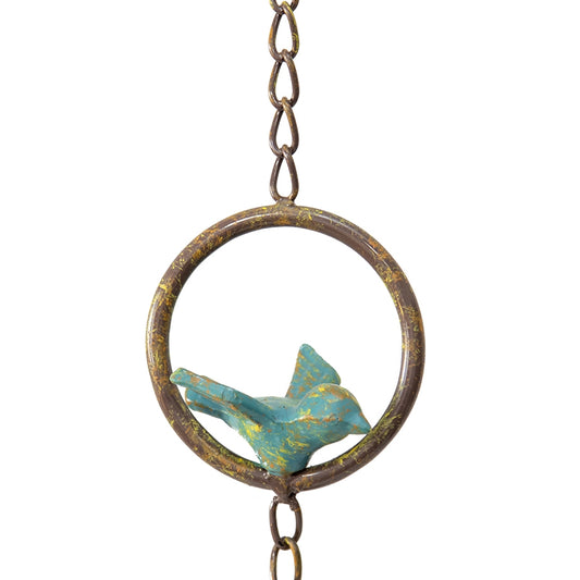 Cast Iron Happy Bluebird in Ring w Bell 31cm - Image 2