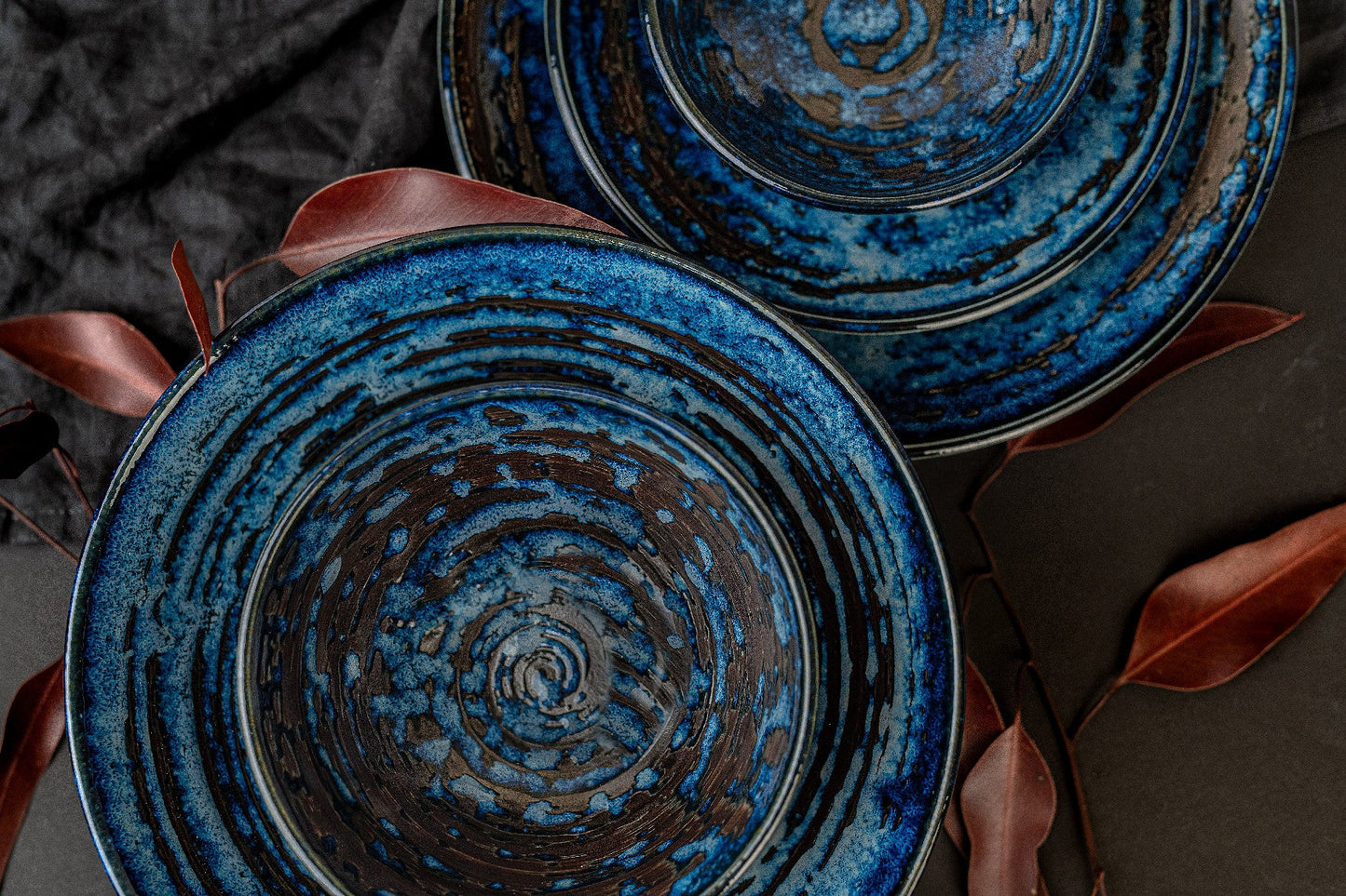 Pasta Bowl 24cm Copper Swirl Glaze - Image 5