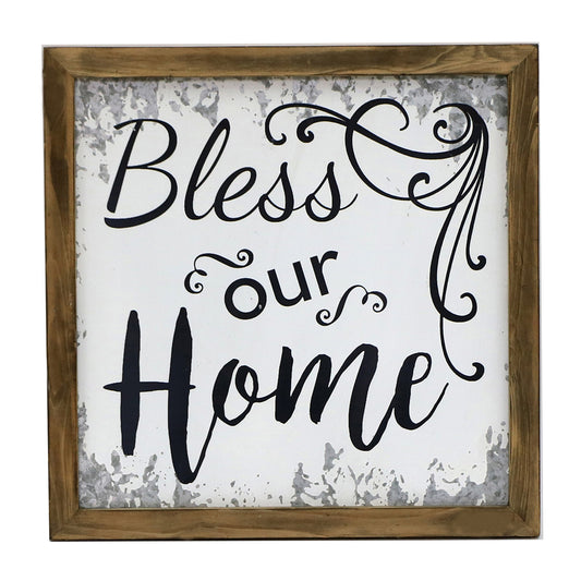 Bless Our Home Timber Framed Wall Art 40cm - Image 2