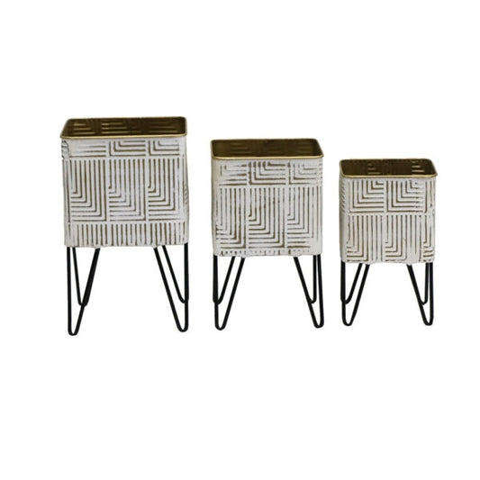 Set 3 Footed Linear Planters 40cm - Image 2