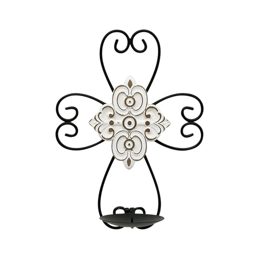 Fleur Moulded Cross Wall Sconce 33cm - Image 2