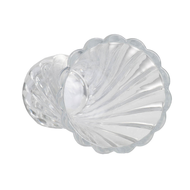 Clear Glass Curved Column Vase 20cm - Image 2