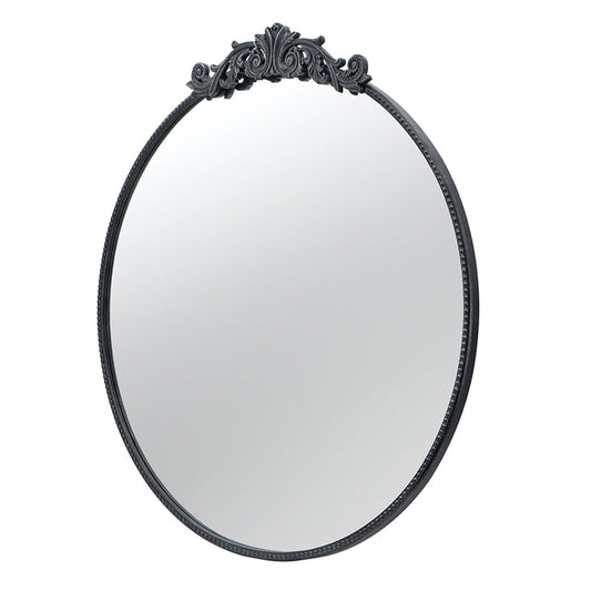 Baroque Black Round Wall Mirror 100x98cm - Image 2
