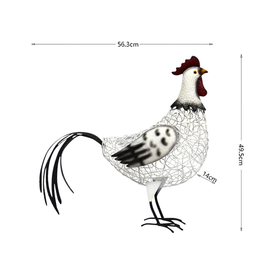 White Wire Garden Metal Chook 56cm - Image 5