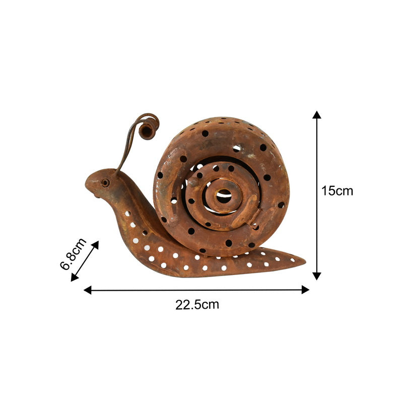 Rust Snail Candle Holder 22cm - Image 3