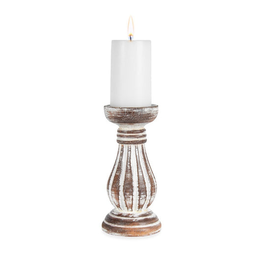 Hand-Carved Classic Candle Holder 8x20cm - Image 2