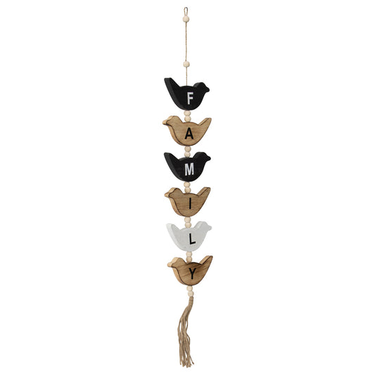 Handcrafted Hanging Bird Family Mobile 15x85cm - Image 2