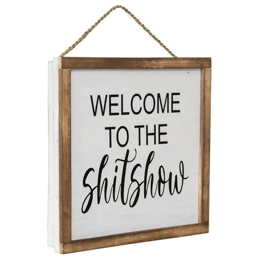 Handcrafted Welcome Sh*t Show Framed Wall Art 30x12cm - Image 2