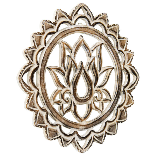 Handcrafted Round Lotus Wall Art 30x2cm - Image 2