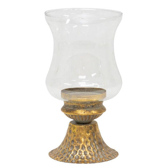 Lustre Footed Pressed - Metal Candleholder 25cm - Image 2