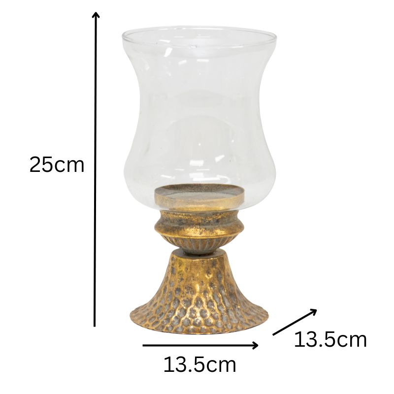 Lustre Footed Pressed - Metal Candleholder 25cm - Image 4