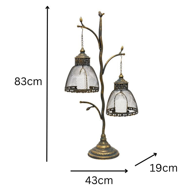 Lustre Branched Stand w 2 Shaded Pillar Candleholders 83cm - Image 4