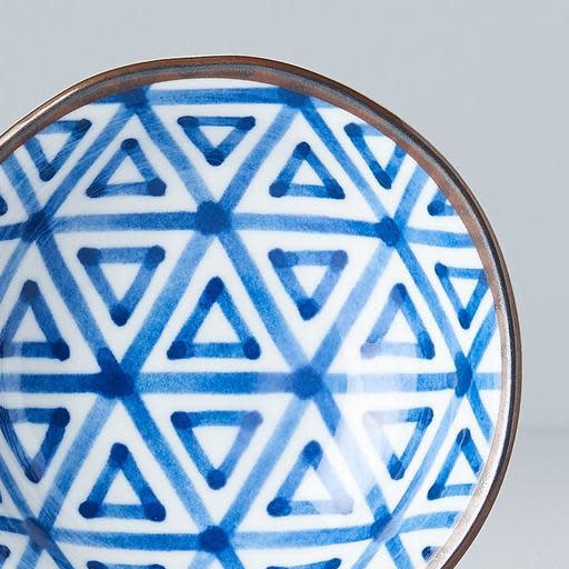 Sauce Dish 11cm Indigo Ikat Triangle Design - Image 2