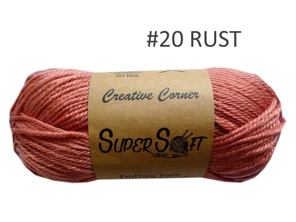 bulk 12 Rust Super Soft Knitting Yarn