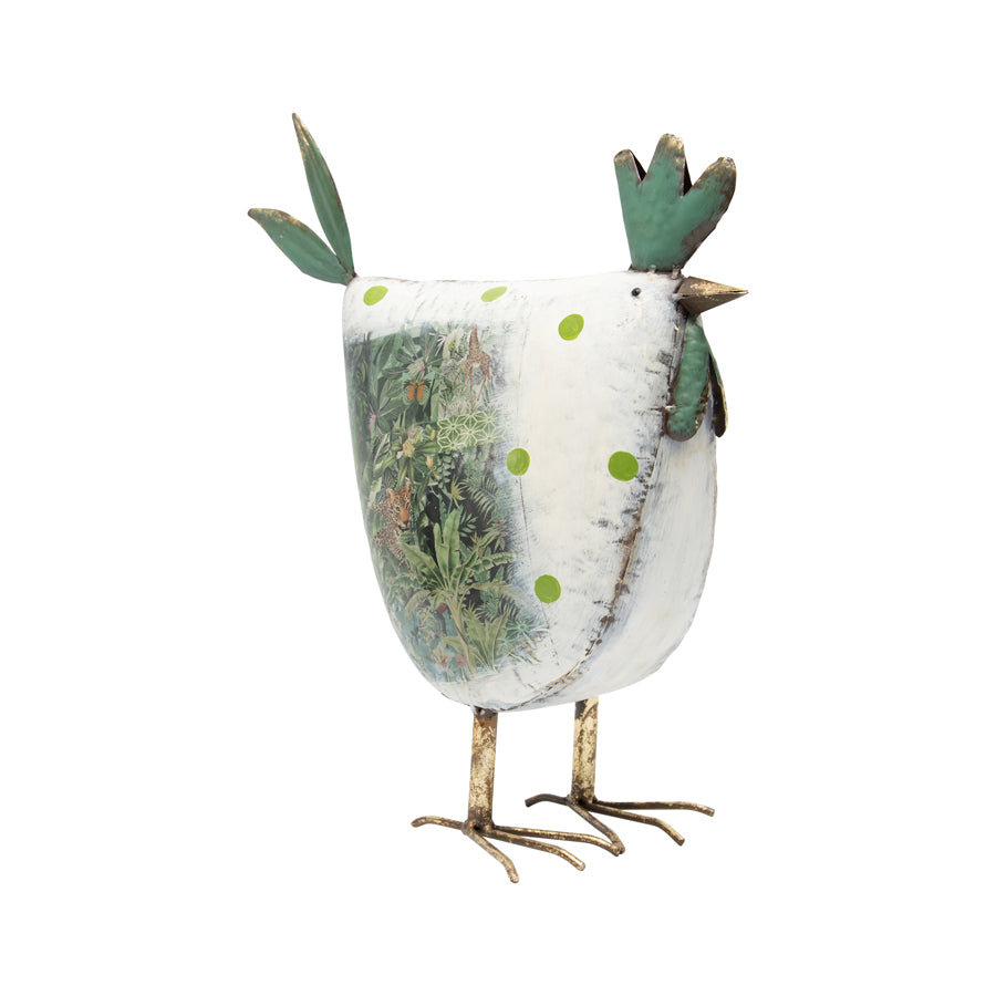 Natures Art Metal Chook w Polka Dots 41cm - Image 2