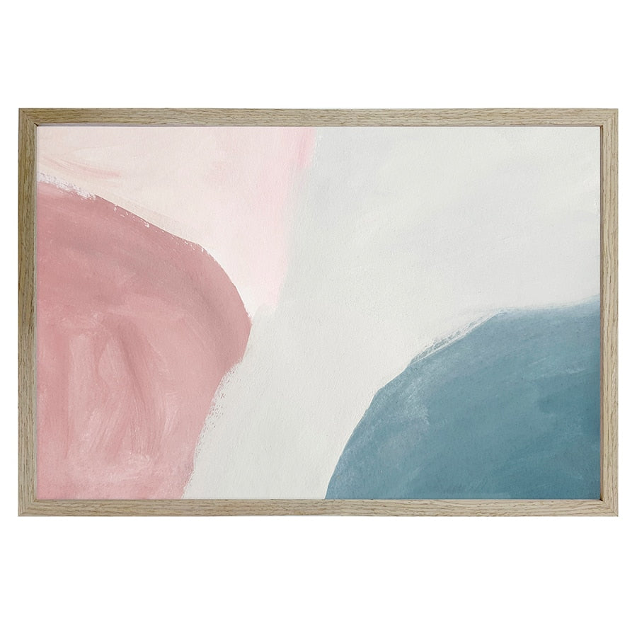 Abstract Dunes Framed Wall Print w Oak finish frame & glass 90cm - Image 2