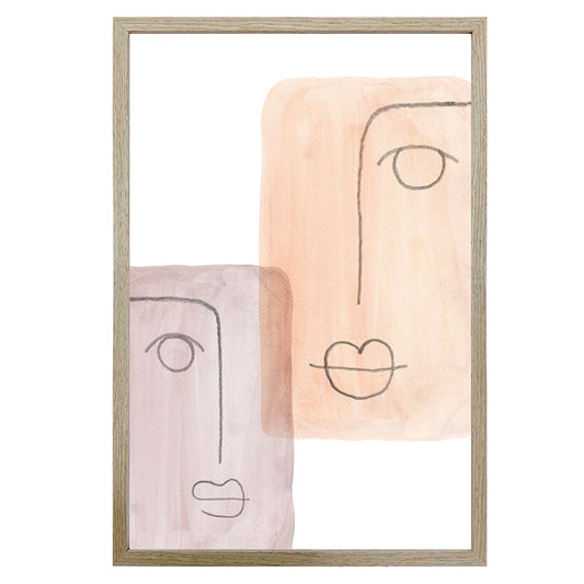 Mixed Emotions Wall Print w Oak finish frame & glass 90cm - Image 2