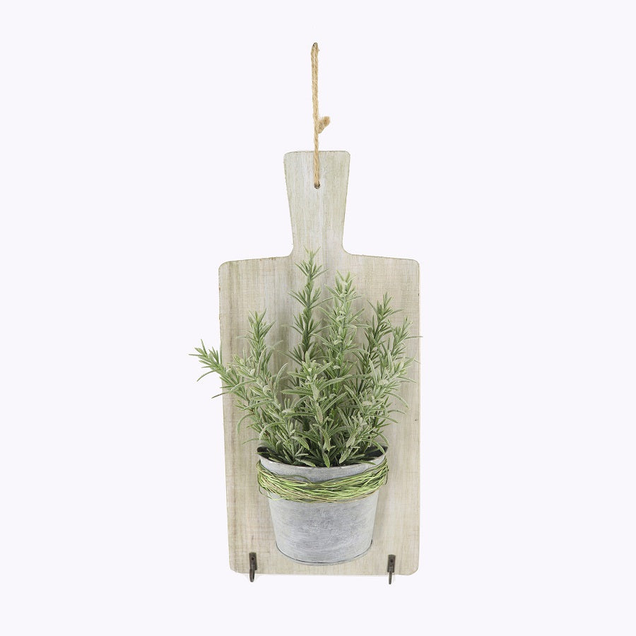 Artifical Rosemary Hanging Chopping Board w Hooks 36cm - Image 3