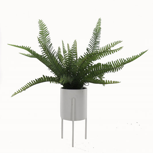 Wyatt Artificial Boston Fern in Ceramic Pot w Stand 56cm - Image 2