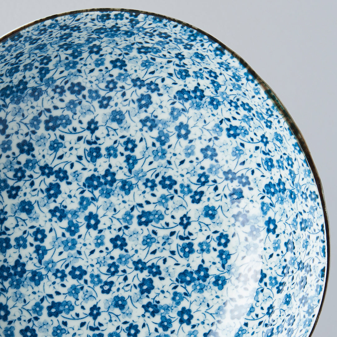 Bowl Organic Shape 20cm Blue Daisy Glaze - Image 5