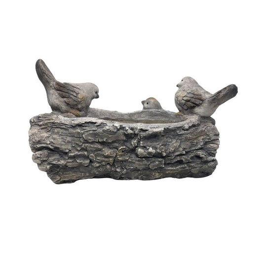 Welcome W 3 Birds Planter W Hole & Plug 38x23cm - Image 2