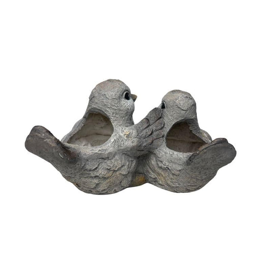 Welcome W 2 Birds Planter W Hole & Plug 30x25cm - Image 2