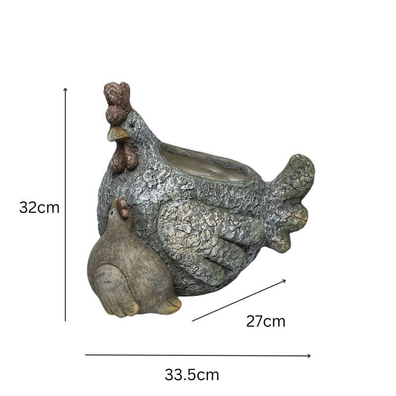 Chook+Baby Planter W Hole & Plug 33x32cm - Image 5