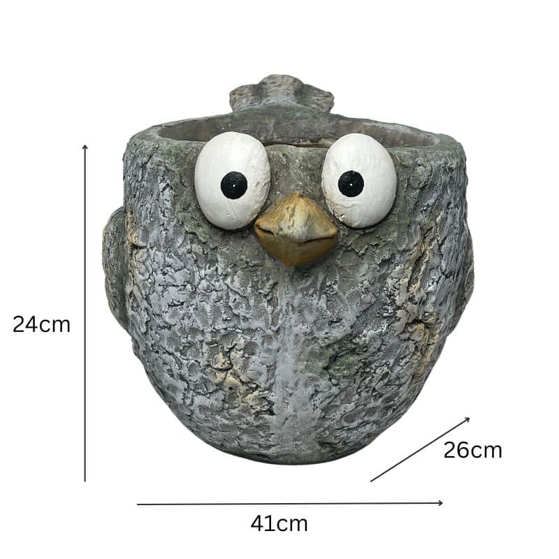 Curious Bird Planter W Hole & Plug 41x24cm - Image 5