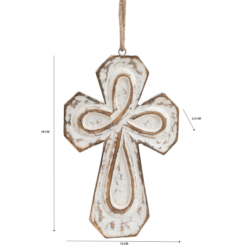 Handcrafted Angle Cross Wall Hanging 20cm - Image 5
