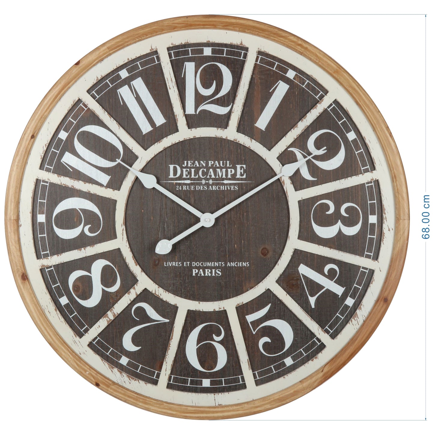 Distressed Grid Wall Clock 68x68cm - Image 5