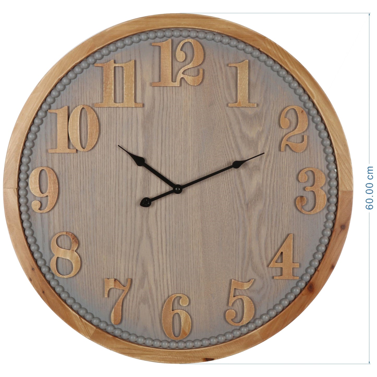Contemporary Grey Timber Wall Clock 60cm - Image 5
