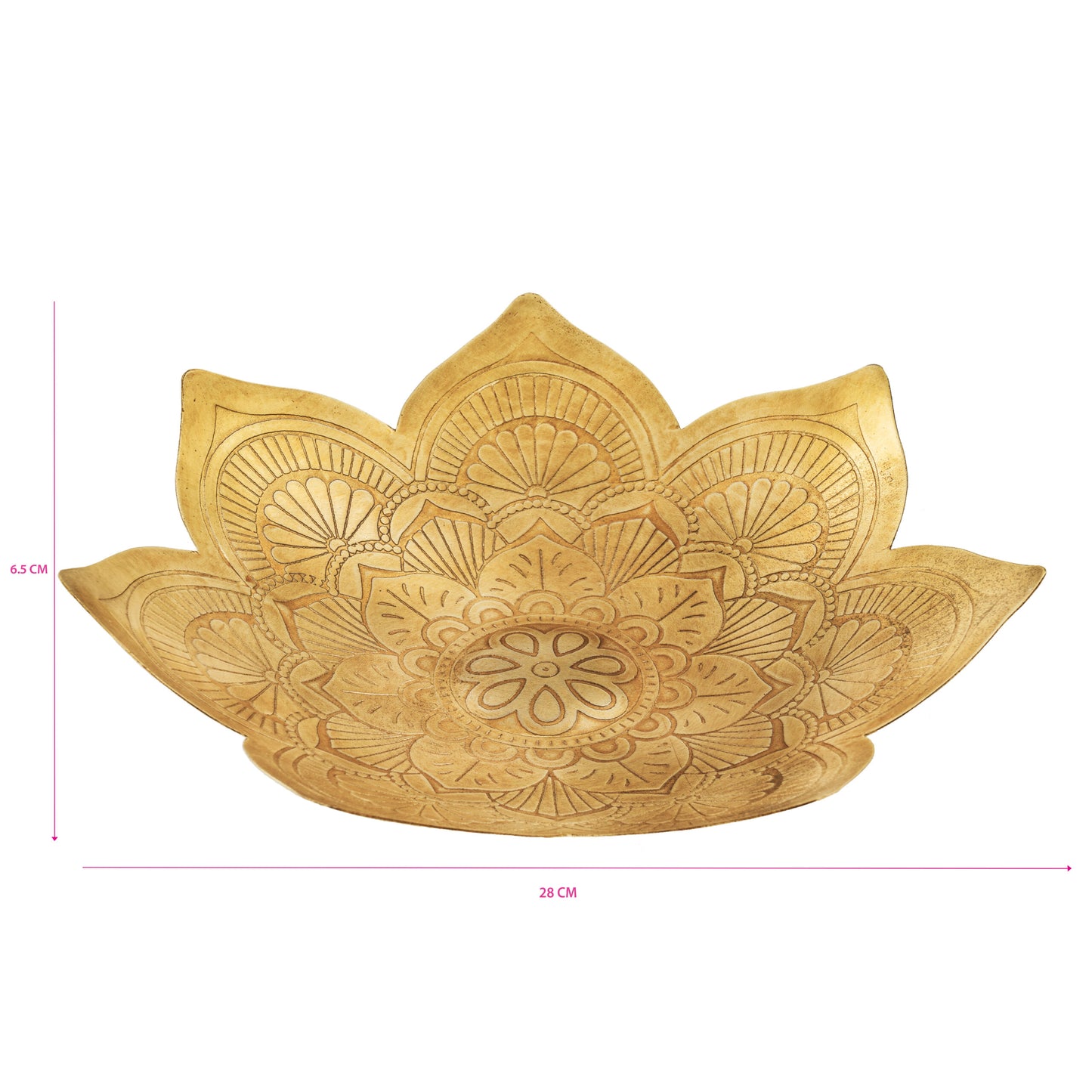 Handcrafted Metal Pressed Mandala Shape Bowl 28cm - Image 5