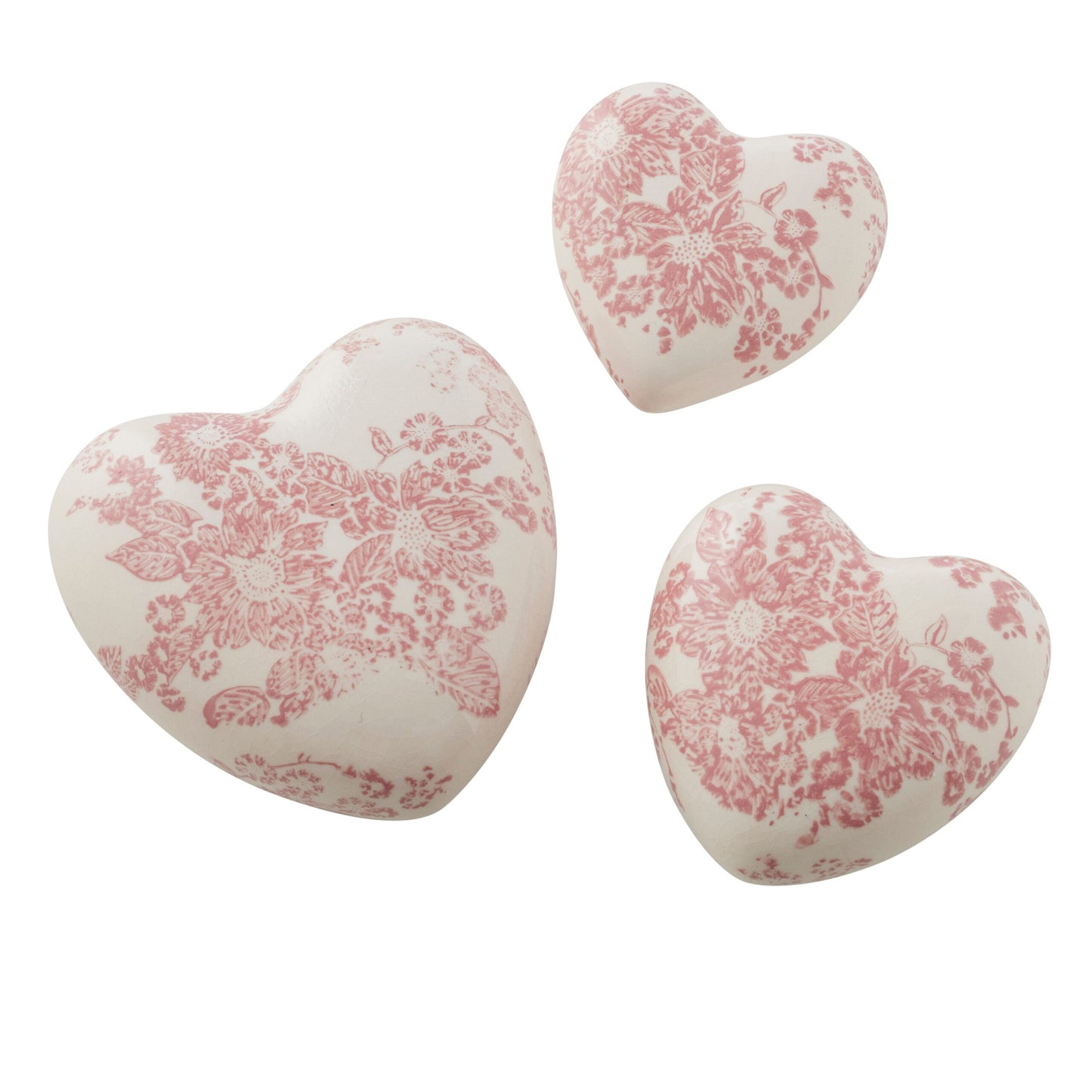 Set 3 Ass Size Cherry Blossom Hearts 10cm