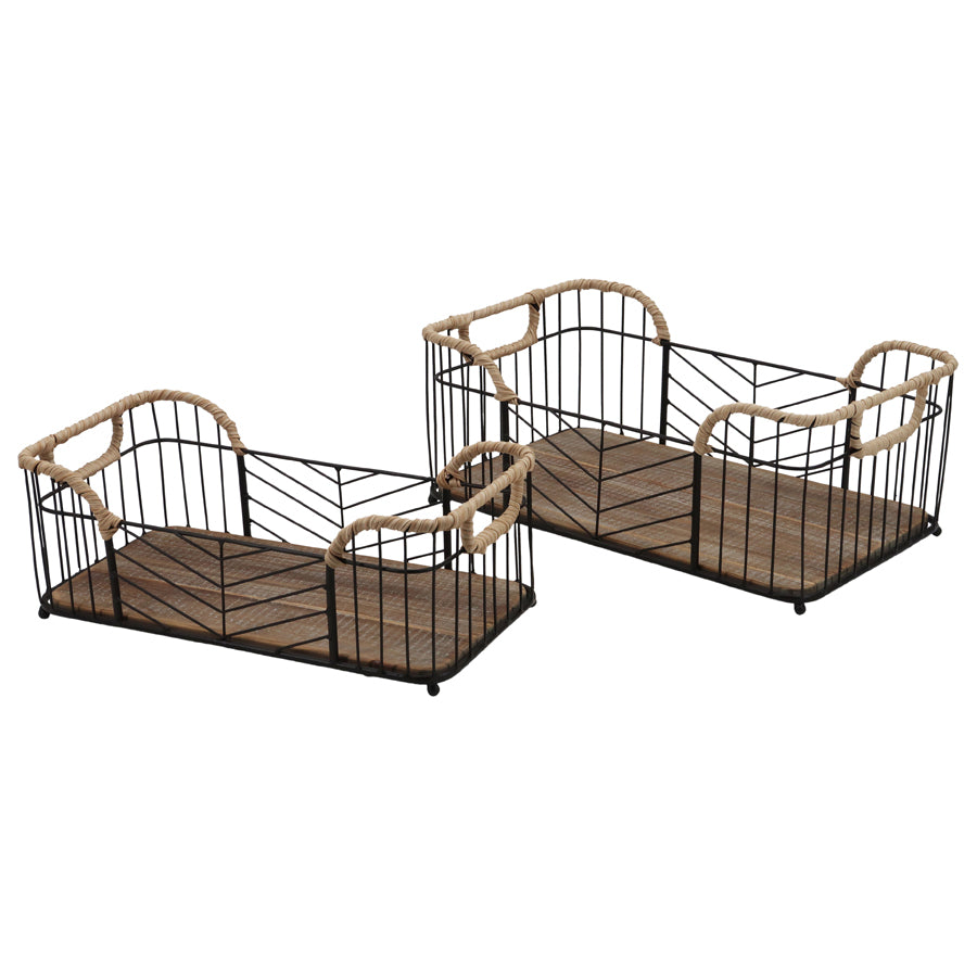 Set 2 Nested Tropea Basket Trays 46x18cm