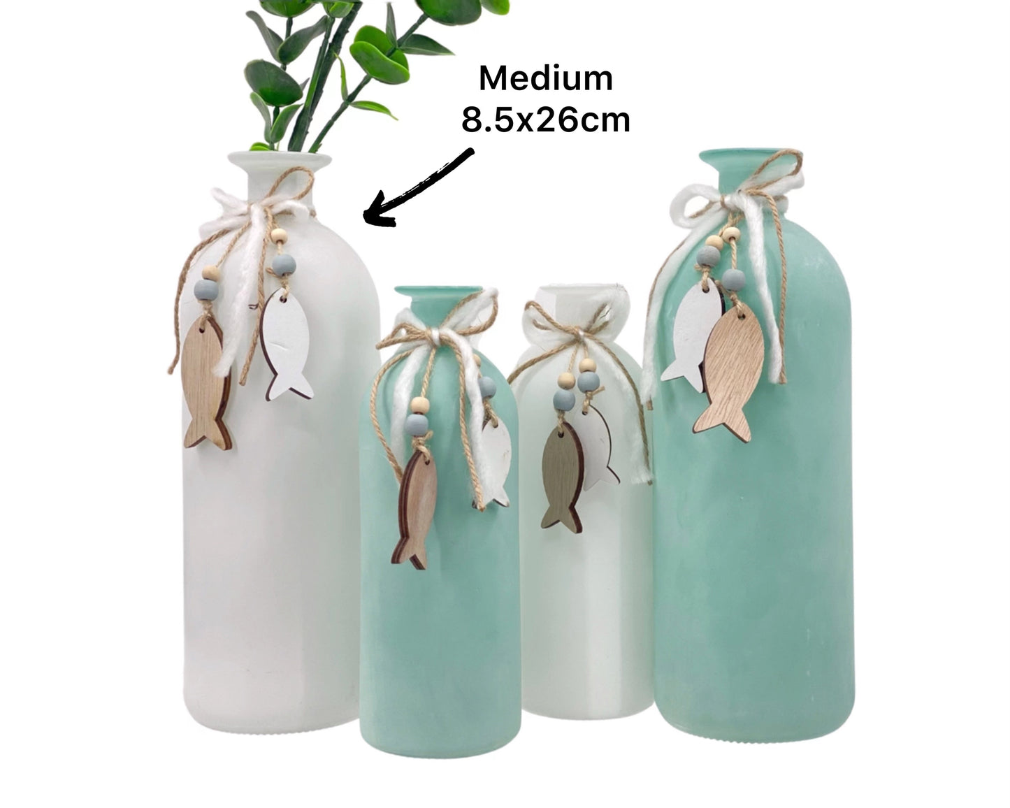 bulk 16 Coastal Glass Vase 26cm