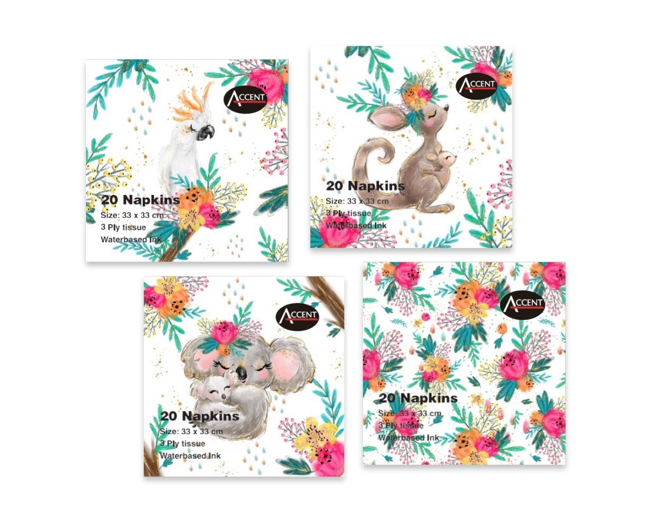 bulk 960 Koala & Friends Napkin 2ply Assort