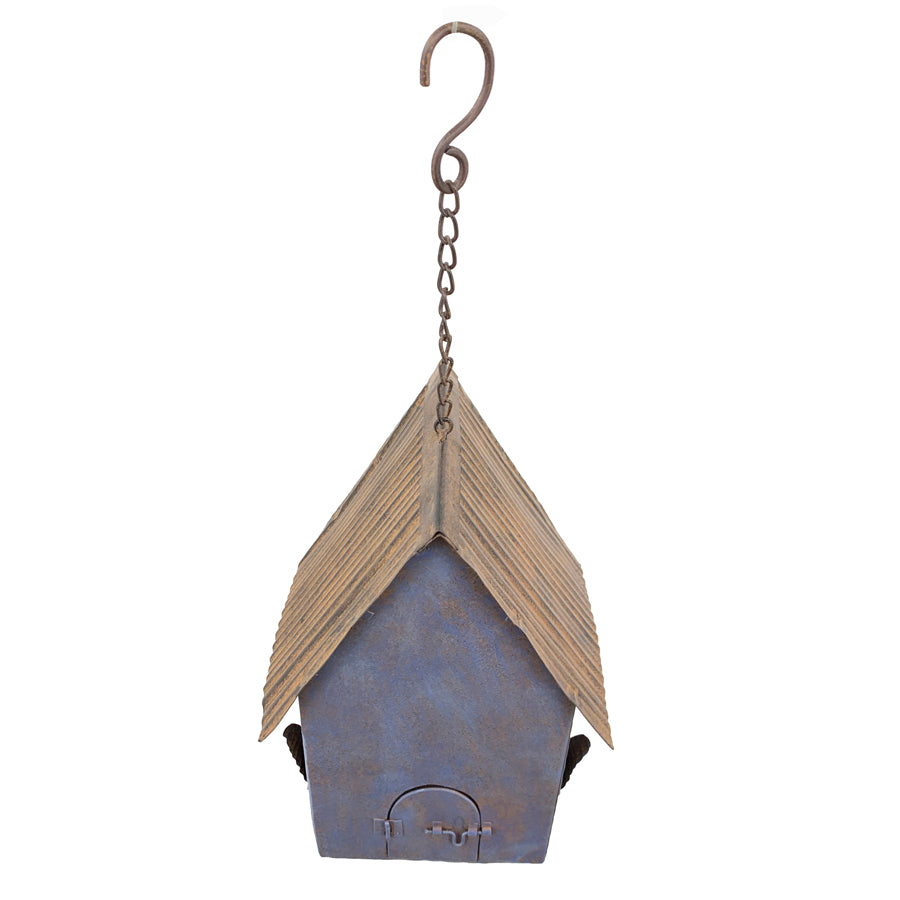 Rusty Hanging Blue Birdhouse 20x50cm - Image 5