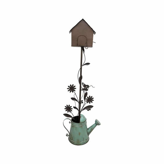 Garden Birdhouse in Watering Can 125cm - Image 2