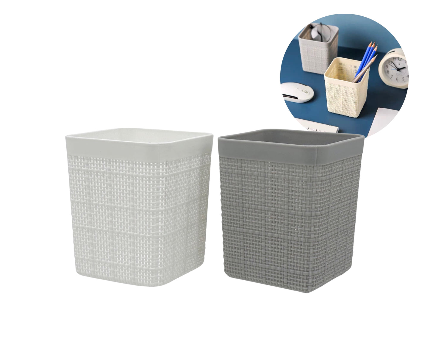 bulk 24 Plastic Square Pen Holder 11cm