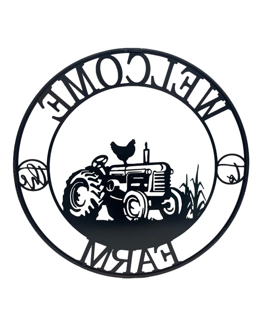Laser Cut Tractor Welcome Wall Art 60cm - Image 2