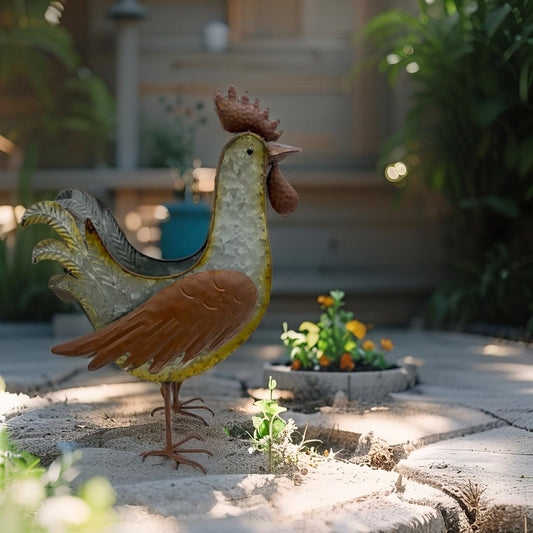 Distress Finish Rooster Planter / Storage Holder 39cm - Image 2